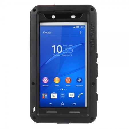 Sony Xperia Z4/Z3+/Z3+ Dual LOVE MEI Ultrarobustes Metall, Silikon und gehärtetes Glas Case - schwarz