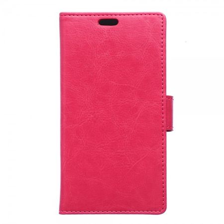 Motorola Moto X Style Schlichtes Crazy Horse Leder Cover mit Standfunktion - rosa