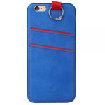 iPhone 6 Plus/6S Plus Baseus Lang Series Hart Plastik Case mit lederartigem Überzug - blau