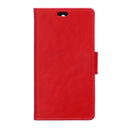 Wiko Bloom2 Schicke Crazy Horse Leder Case Hülle mit Standfunktion - rot