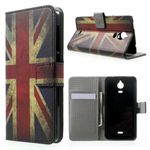 Wiko Wax Leder Case Hülle mit Union Jack Flagge retro-style