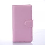 LG Leon Leder Case Hülle mit Litchitextur und Kreditkartenslots - pink