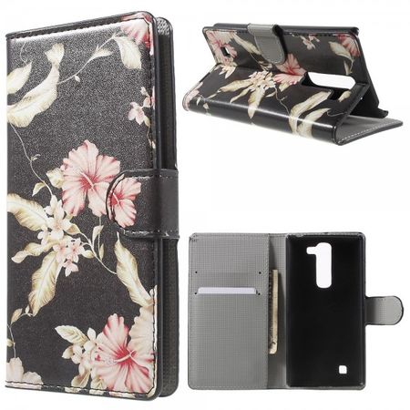 LG Magna/G4c Leder Case Hülle mit wunderschönen Blumen