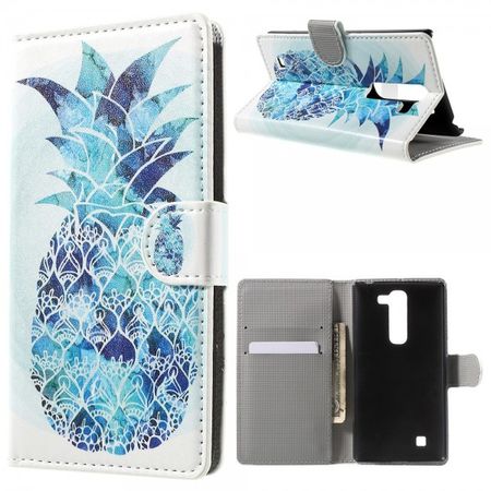 LG Magna/G4c Leder Case Hülle mit blauem Ananas