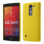 LG Spirit Gummierte Hart Plastik Cover Hülle - gelb