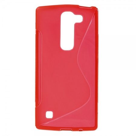 LG Spirit Elastische Plastik Case Hülle S-Curved - rot