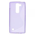 LG Spirit Elastische Plastik Case Hülle S-Curved - purpur