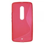 Motorola Moto X Play Elastische Plastik Cover Hülle S-Shape - rot