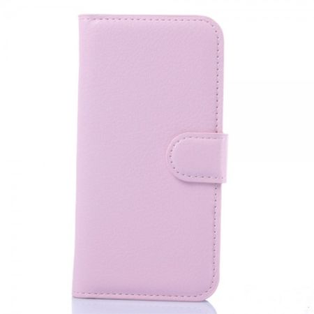 Huawei Ascend Y540 Schicke Leder Case Hülle mit Litchitextur und Standfunktion - pink
