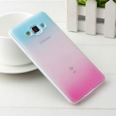 Samsung Galaxy A5 Leicht elastische Plastik Handy Hülle mit Farbverlauf von Enkay - blau