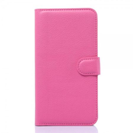 Huawei Honor 4X Schlichtes Leder Handy Case mit Litchitextur und Standfunktion - rosa