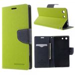 Goospery - Sony Xperia M5/M5 Dual Hülle - Handy Bookcover - Fancy Diary Series - lime/navy