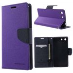 Goospery - Sony Xperia M5/M5 Dual Hülle - Handy Bookcover - Fancy Diary Series - purpur/navy
