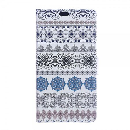 Sony Xperia M5/M5 Dual Leder Case Hülle mit geometrischem Blumenmuster