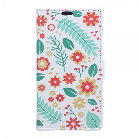 Sony Xperia M5/M5 Dual Leder Case Hülle mit Blumen und Zweigen