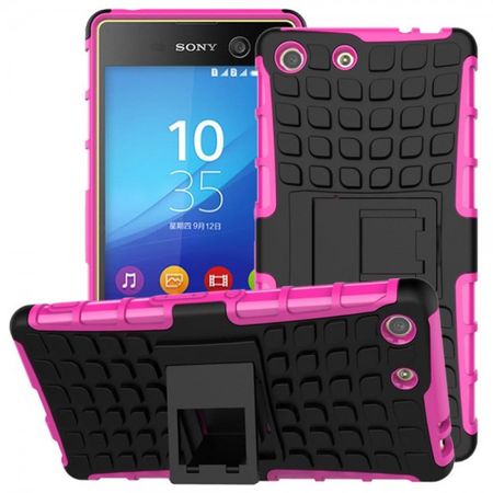 Sony Xperia M5/M5 Dual Abnehmbare, robuste Plastik Case Hülle mit Kickstand - rosa