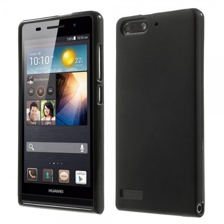 Huawei Ascend G6 Elastische, matte Plastik Cover Hülle - schwarz