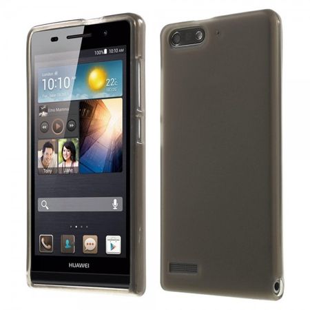 Huawei Ascend G6 Elastische, matte Plastik Cover Hülle - grau