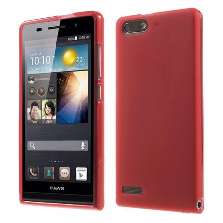 Huawei Ascend G6 Elastische, matte Plastik Cover Hülle - rot