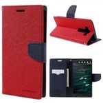 Goospery - LG V10 Hülle - Handy Bookcover - Fancy Diary Series - rot/navy