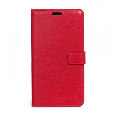 Microsoft Lumia 850 Klassische Crazy Horse Leder Cover Case Hülle - rot