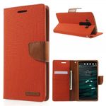 Goospery - LG V10 Hülle - Handy Bookcover - Canvas Diary Series - orange/camel