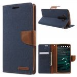 Goospery - LG V10 Hülle - Handy Bookcover - Canvas Diary Series - navy/camel