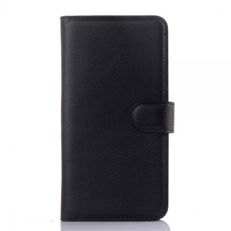 Xiaomi Redmi Note 2 Leder Cover Hülle mit Litchitextur - schwarz