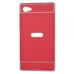 Sony Xperia Z5 Compact Aufschiebbarer Aluminium Bumper mit Plastik Case - rot