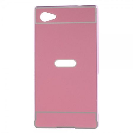 Sony Xperia Z5 Compact Aufschiebbarer Aluminium Bumper mit Plastik Case - rosa