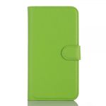 Wiko Pulp 4G Schicke Leder Case Hülle mit Litchitextur Kreditkartenslot - grün
