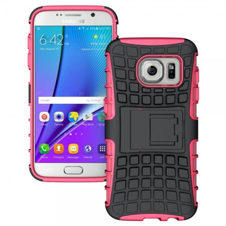 Samsung Galaxy S7 Robuste Hart Plastik Case Hülle mit Kickstand - rosa