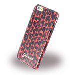 iPhone 6/6S Guess Animal Leopard Elastische Plastik Case Hülle - rot