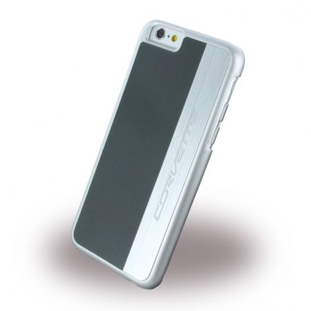 iPhone 6 Plus/6S Plus Corvette Silver Brushed Aluminium Hart Case Hülle - grau