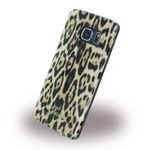 Galaxy S6 Edge Guess Animal Leopard Elastische Plastik Case Hülle - braun