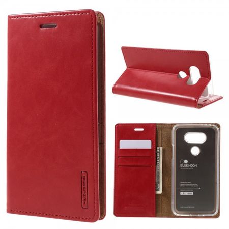 Goospery - LG G5 Hülle - Handy Bookcover - Bluemoon Flip Series - rot