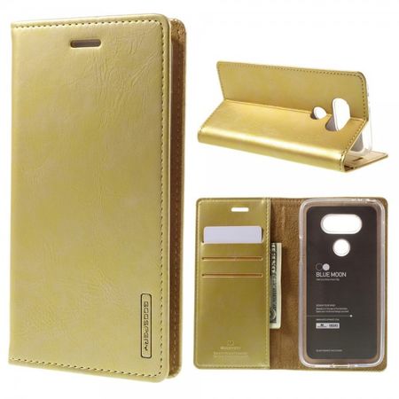 Goospery - LG G5 Hülle - Handy Bookcover - Bluemoon Flip Series - gold