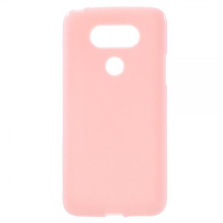 LG G5 Einfarbige, leicht glänzende und elastische Plastik Cover Hülle - pink