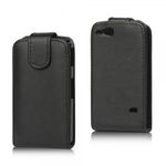 Sony Xperia go Leder Flip Case Hülle vertikal - schwarz
