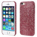 iPhone SE/5S/5 Hart Plastik Cover Hülle mit Blitzmuster - rot