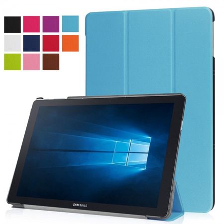 Samsung Galaxy TabPro S Dreifach faltbare Leder Case Tablet Hülle mit Standfunktion - hellblau