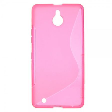 Microsoft Lumia 850 Elastische Plastik Case Gummihülle S-Curved - rosa