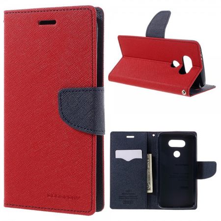 Goospery - LG G5 Hülle - Handy Bookcover - Fancy Diary Series - rot/navy