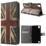 HTC Desire 530/630 Leder Case Hülle mit UK Flagge im Retrolook