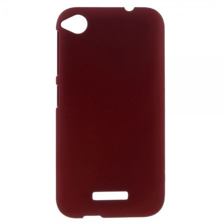 HTC Desire 320 Gummierte Hart Plastik Case Hülle - rot