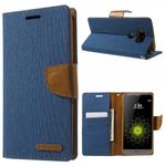 Goospery - LG G5 Hülle - Handy Bookcover - Canvas Diary Series - blau/camel