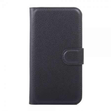 Huawei Y5/Y560 Klassische Leder Case Hülle mit Litchitextur - schwarz