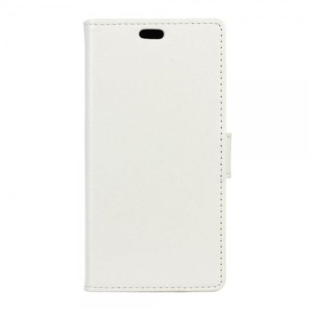 LG X Screen Schicke Crazy Horse Leder Cover Hülle mit Standfunktion - weiss