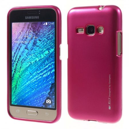 Goospery - Samsung Galaxy J1 (2016) Handy Hülle - TPU Soft Case - i Jelly Metal Series - pink