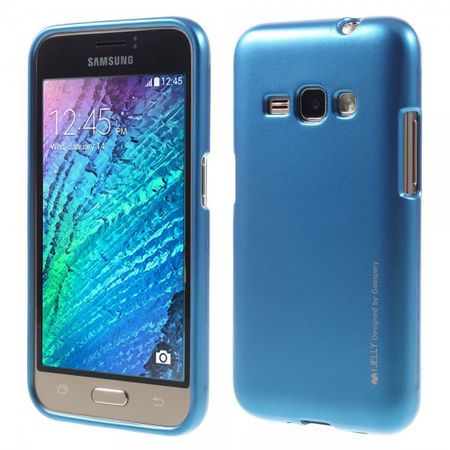 Goospery - Samsung Galaxy J1 (2016) Handy Hülle - TPU Soft Case - i Jelly Metal Series - blau